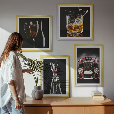 Zestaw obrazów dekoracyjnych Kobiece nogi róża auto wino