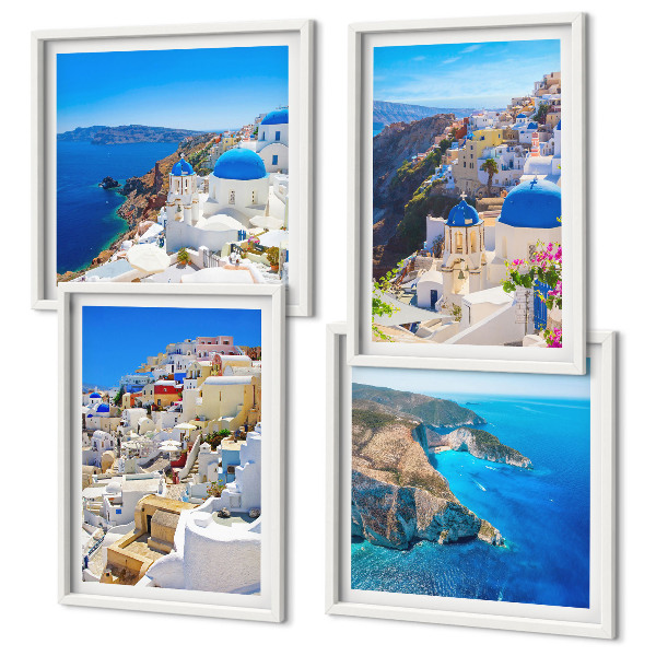 Zestaw obrazów dekoracyjnych Krajobraz architektury Oia Santorini Grecja