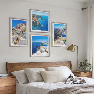 Zestaw obrazów dekoracyjnych Krajobraz architektury Oia Santorini Grecja