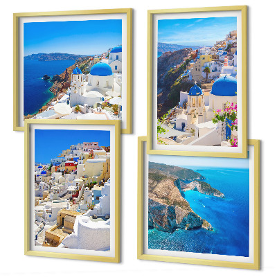 Zestaw obrazów dekoracyjnych Krajobraz architektury Oia Santorini Grecja