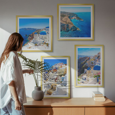 Zestaw obrazów dekoracyjnych Krajobraz architektury Oia Santorini Grecja