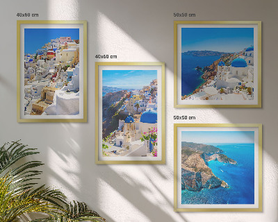 Zestaw obrazów dekoracyjnych Krajobraz architektury Oia Santorini Grecja