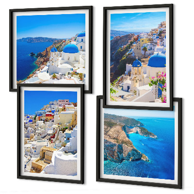 Zestaw obrazów dekoracyjnych Krajobraz architektury Oia Santorini Grecja