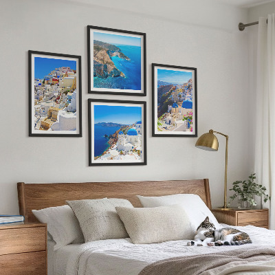 Zestaw obrazów dekoracyjnych Krajobraz architektury Oia Santorini Grecja