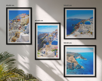 Zestaw obrazów dekoracyjnych Krajobraz architektury Oia Santorini Grecja
