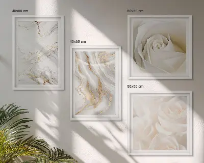 Zestaw obrazów dekoracyjnych Eleganckie wzory marmurowe