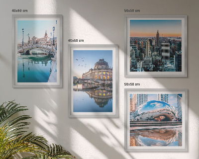 Zestaw 4 obrazów w ramie Architektura miast w wodzie