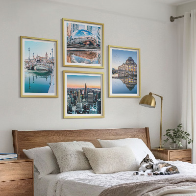 Zestaw 4 obrazów w ramie Architektura miast w wodzie