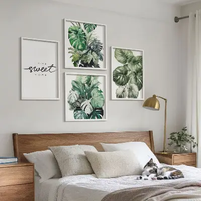 Rośliny zielone Sweet Home poliptyk w ramie