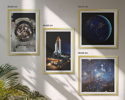 Zestaw obrazów dekoracyjnych Kosmos Ziemia astronauta rakieta