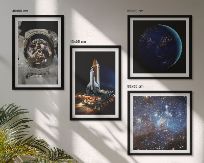 Zestaw obrazów dekoracyjnych Kosmos Ziemia astronauta rakieta