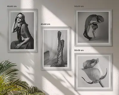 Zestaw 4 obrazów w ramie stylowe portrety eleganckich kobiet