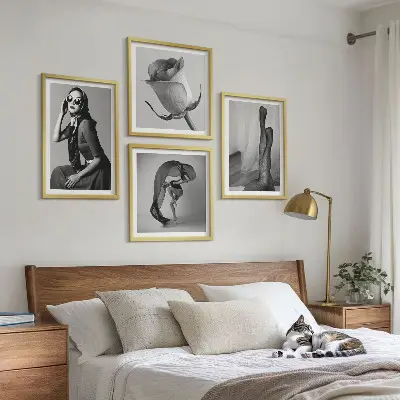 Zestaw 4 obrazów w ramie stylowe portrety eleganckich kobiet
