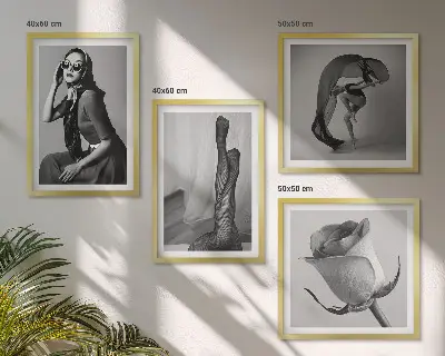 Zestaw 4 obrazów w ramie stylowe portrety eleganckich kobiet