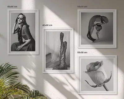 Zestaw 4 obrazów w ramie stylowe portrety eleganckich kobiet