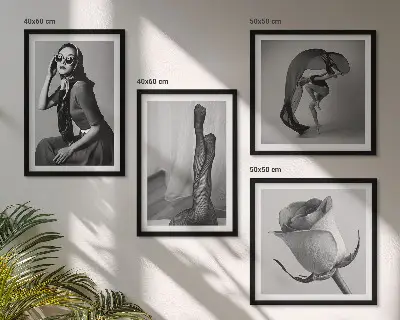 Zestaw 4 obrazów w ramie stylowe portrety eleganckich kobiet