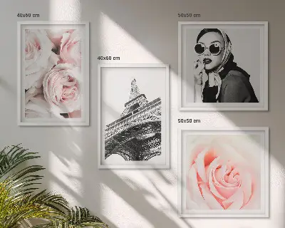 Róże i portret kobiety poliptyk w ramie