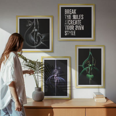 Zestaw obrazów dekoracyjnych Abstrakcyjne czarne wzory
