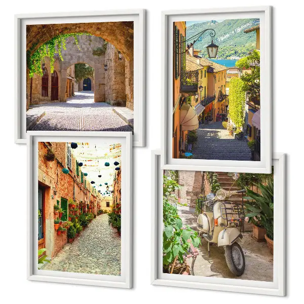 Urokliwe uliczki i pizza poliptyk w ramie