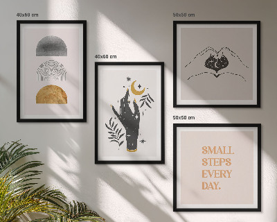 Zestaw 4 obrazów w ramie Minimalistyczne boho ilustracje