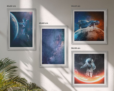 Zestaw obrazów dekoracyjnych Kosmos astronauci gwiazdy