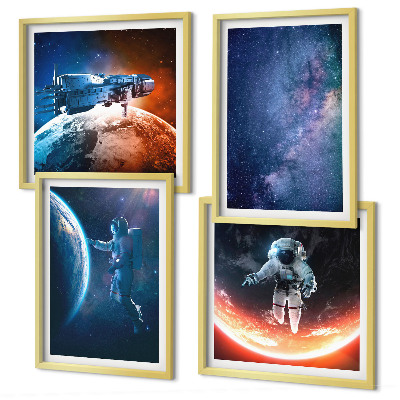 Zestaw obrazów dekoracyjnych Kosmos astronauci gwiazdy