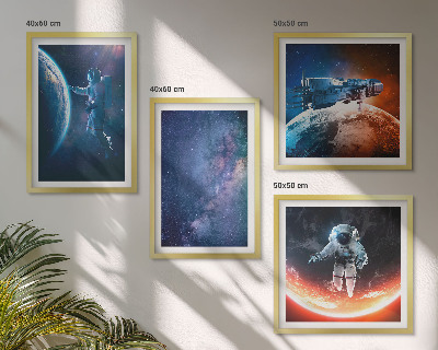 Zestaw obrazów dekoracyjnych Kosmos astronauci gwiazdy