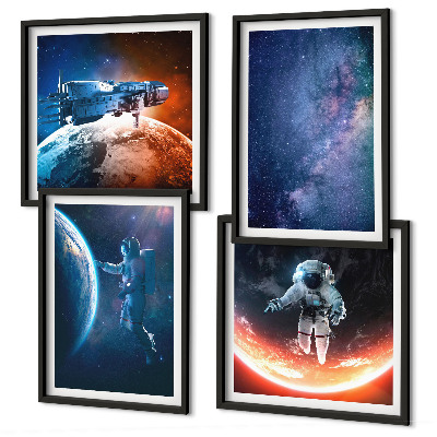 Zestaw obrazów dekoracyjnych Kosmos astronauci gwiazdy