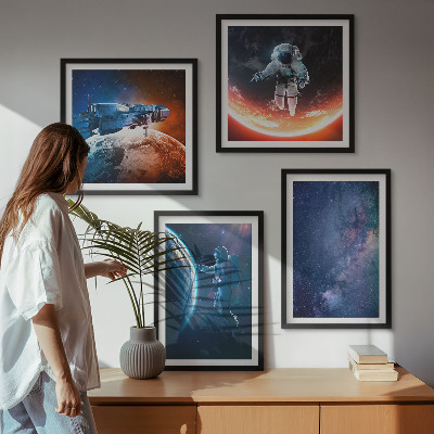 Zestaw obrazów dekoracyjnych Kosmos astronauci gwiazdy