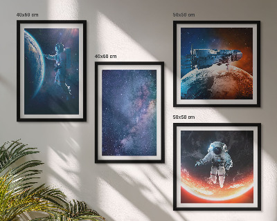 Zestaw obrazów dekoracyjnych Kosmos astronauci gwiazdy