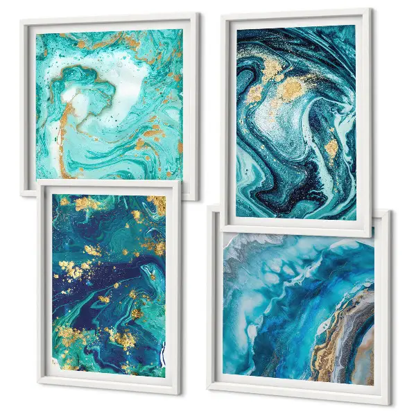 Dekoracyjne abstrakcje farb poliptyk w ramie