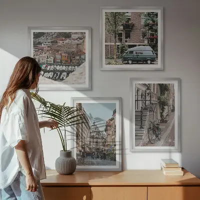 Zestaw obrazów dekoracyjnych Miejskie widoki budynków