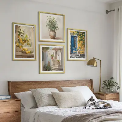 Cytryny, miasteczko i architektura poliptyk w ramie