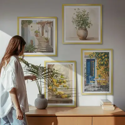 Cytryny, miasteczko i architektura poliptyk w ramie