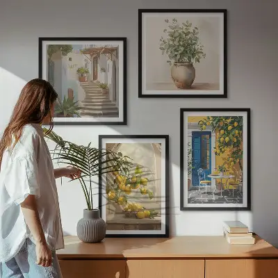 Cytryny, miasteczko i architektura poliptyk w ramie