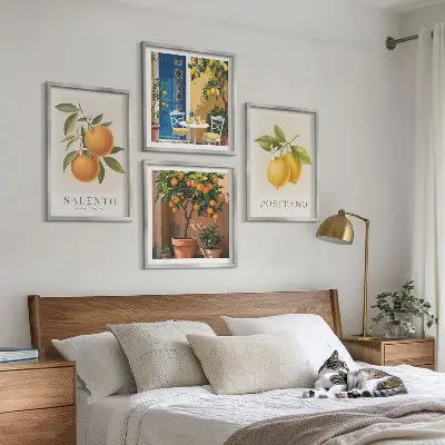 Cytryny i pomarańcze z Amalfi poliptyk w ramie