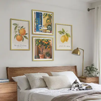 Cytryny i pomarańcze z Amalfi poliptyk w ramie