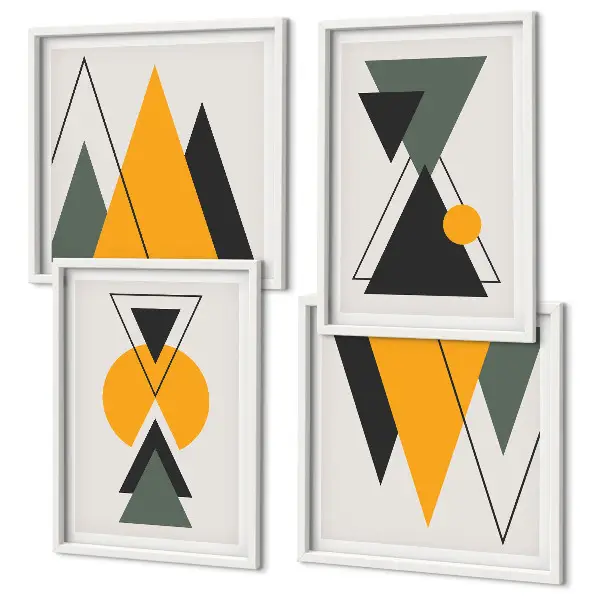 Abstrakcyjne kształty geometria poliptyk w ramie