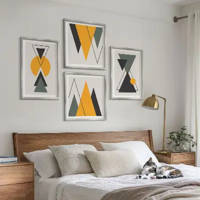 Abstrakcyjne kształty geometria poliptyk w ramie