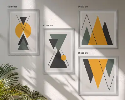 Abstrakcyjne kształty geometria poliptyk w ramie
