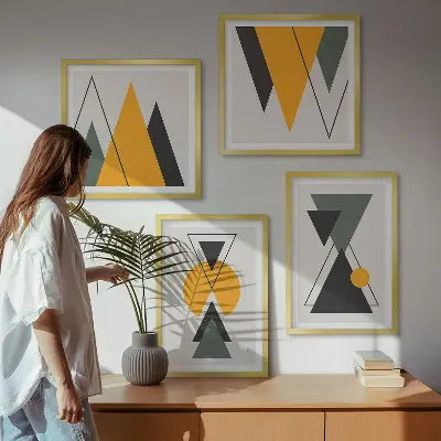 Abstrakcyjne kształty geometria poliptyk w ramie