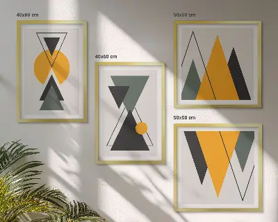 Abstrakcyjne kształty geometria poliptyk w ramie