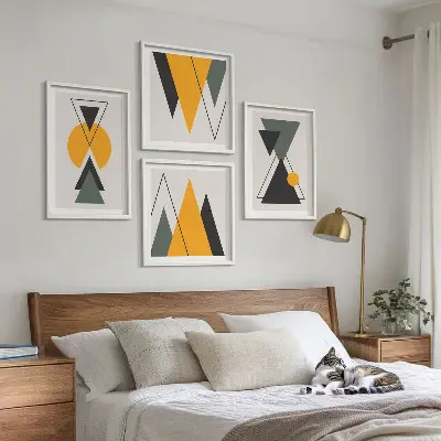 Abstrakcyjne kształty geometria poliptyk w ramie