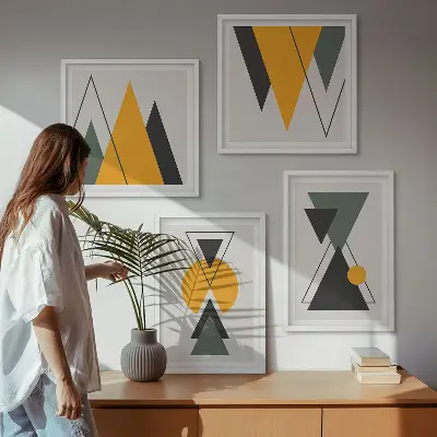 Abstrakcyjne kształty geometria poliptyk w ramie