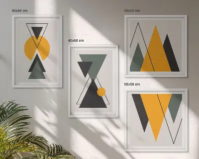 Abstrakcyjne kształty geometria poliptyk w ramie