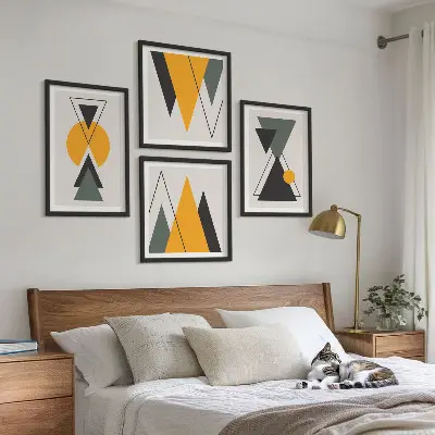 Abstrakcyjne kształty geometria poliptyk w ramie
