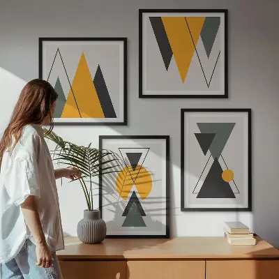 Abstrakcyjne kształty geometria poliptyk w ramie