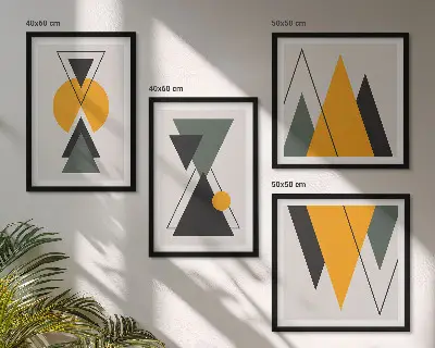 Abstrakcyjne kształty geometria poliptyk w ramie