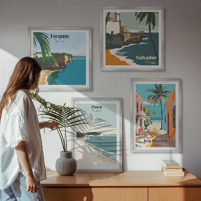 Poliptyk w ramie Tropikalne plaże i palmy