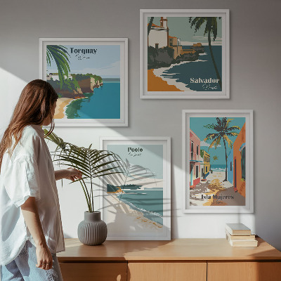 Poliptyk w ramie Tropikalne plaże i palmy